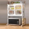 Microwave Stand With Storage Cabinets Dustproof Cupboards Dish Storage Racks Knife Tableware Storage Racks