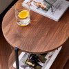Modern Wooden Side Table 3-tier Storage Shelf Walnut Color For Living Room Bedroom
