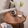 Modern Wooden Side Table 3-tier Storage Shelf Walnut Color For Living Room Bedroom