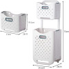 Laundry Baskets on Wheels, Laundry Trolley, Laundry Collector with 2 Layers, 2 Storage Baskets, Laundry Sorter for Bedroom