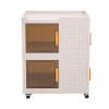 Narrow Storage Cabinet Multifunctional Foldable Storage Cabinet with Wheels and Hooks