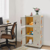Narrow Storage Cabinet Multifunctional Foldable Storage Cabinet with Wheels and Hooks