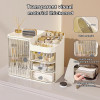 Makeup Organizer Countertop - Cosmetic Display Case, Table Cosmetics Drawer | Large Capacity Cosmetics Storage Box, Makeup Brushes Holder With Mirror for Lipsticks, Hair Clips