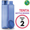 (PACK OF 2) TENTA Plastic Bubble Pattern Spill-Proof Water Storage Fridge Bottle Set, 1100 ML