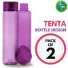 (PACK OF 2) TENTA Plastic Bubble Pattern Spill-Proof Water Storage Fridge Bottle Set, 1100 ML