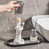 Household Bathroom 3-In-1 Toothbrush Holder Toothpaste & Mouthwash Cup Organizer Dry And Dustproof Cleaning Tool Storage Rack