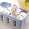 8 Grid Popup Ice Cube Tray, Square Soft Silicone Ice Cube Mold, Multi Grids Freezer Ice Cube Maker