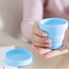 Silicone Folding Cup with Lid Lightweight Reusable - Portable Collapsible Silicone Drinking Cup
