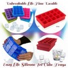 Pack of 2 - Easy Push Pop out Square Silicon Ice Cubes Tray 18 Cubes