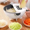 Vegetable Cutter with Drain Basket, Multifunctional Vegetable Mandoline Slicer Rotate Vegetable Chopper Graters, Kitchen Food Slicer