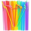 Flexible Colorful Drinking Straws Pack OF 100  - Plastic Straws - Multi color