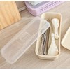 Double Layer Spoon Fork Chopsticks Storage Cover Box With Drainer - Spoon Knife Fork Box With Lid Draining Tray