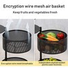 Fruit & Vegetable Storage Basket Metal Wire Mesh Organizer Kitchen Rotating Trolley Portable Rack Round Design