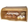 Large Bread Box Bread Basket Kitchen Counter Organizer - Roll Top Bread Box - Bread Box For Kitchen Countertop - Bamboo Wooden Boxes (Natural)