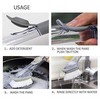 Liquid Soap Dishwashing Brush Scrubber - Kitchen Pot Cleaner Tool Handle Sponge with Wok Brush