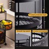 Fruit & Vegetable Storage Basket Metal Wire Mesh Organizer Kitchen Rotating Trolley Portable Rack Round Design