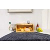 Large Bread Box Bread Basket Kitchen Counter Organizer - Roll Top Bread Box - Bread Box For Kitchen Countertop - Bamboo Wooden Boxes (Natural)