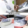 Liquid Soap Dishwashing Brush Scrubber - Kitchen Pot Cleaner Tool Handle Sponge with Wok Brush
