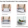 3-in-1 Folding Cutting Board With Basket, Multi-board Kitchen Foldable Cutting Board Fruit Vegetables Washing Drain Sink Storage Basket
