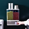 Wall Mounted Dual Cereal Dispenser 3Liter - Divided Rice Dry Food Container Storage Organizer